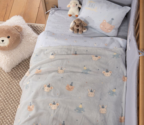 Εικόνα της ΒΡΕΦΙΚΗ ΚΟΥΒΕΡΤΑ FLEECE ΚΟΥΝΙΑΣ SPECIAL PARTY BLUE 110X150