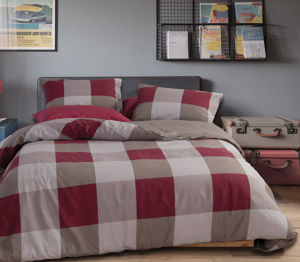 Εικόνα της ΣΕΤ ΣΕΝΤΟΝΙΑ ΒΑΜΒΑΚΕΡΑ ΔΙΠΛΑ CASUAL CHECK BORDO 200Χ270