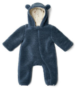 Εικόνα της Ολόσωμο φορμάκι εξόδου teddy Stone Blue 0-2 μηνών
