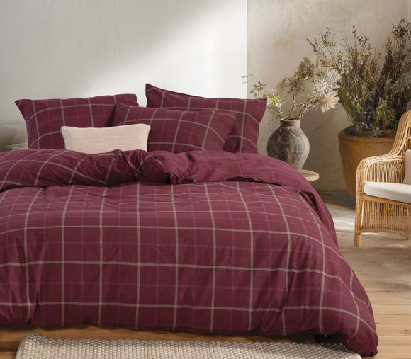 Εικόνα της ΣΕΤ ΣΕΝΤΟΝΙΑ ΦΑΝΕΛΕΝΙΑ KING SIZE NAIBERG BORDO 270X260