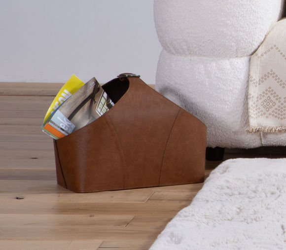 Εικόνα της ΚΑΛΑΘΙ LETHAL 30X20X32 ΜΕ ΥΦΗ ΔΕΡΜΑΤΟΣ LATTE