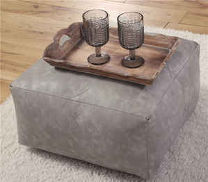 Εικόνα της ΔΙΑΚΟΣΜΗΤΙΚΟ ΠΟΥΦ LETHAL 50X50X25 ΜΕ ΥΦΗ ΔΕΡΜΑΤΟΣ GREY