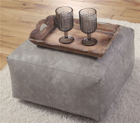 Εικόνα της ΔΙΑΚΟΣΜΗΤΙΚΟ ΠΟΥΦ LETHAL 50X50X25 ΜΕ ΥΦΗ ΔΕΡΜΑΤΟΣ GREY