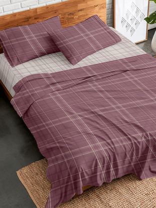 Εικόνα της Σετ Σεντόνια Flannel 2066 Bordeaux Υπέρδιπλο 230×260