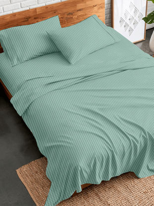 Εικόνα της Σετ Σεντόνια Flannel 2064 Aqua Υπέρδιπλο 230×260