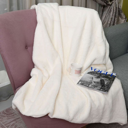 Εικόνα της Γούνινο Διακοσμητικό Ριχτάρι 130x170 Pol Rugs & Mats Rabbit Cream