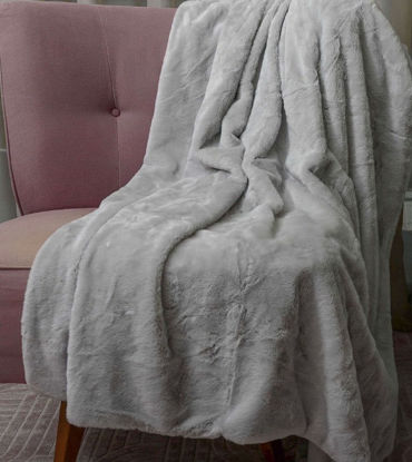 Εικόνα της Γούνινο Ριχτάρι Διθέσιου Καναπέ (160x240) Pol Rugs & Mats Rabbit Silver