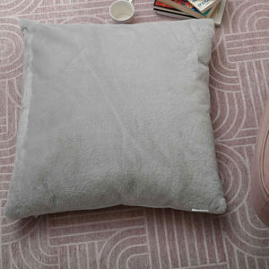 Εικόνα της Γούνινο Διακοσμητικό Μαξιλάρι (70x70) Pol Rugs & Mats Rabbit Silver