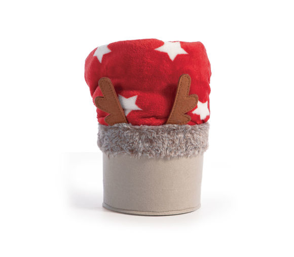 Εικόνα της ΧΡΙΣΤΟΥΓΕΝΝΙΑΤΙΚΟ ΚΑΛΑΘΙ ΜΕ ΔΙΑΚΟΣΜΗΤΙΚΟ ΡΙΧΤΑΡΙ CHRISTMAS STARLIGHT RED/ECRU 110X140