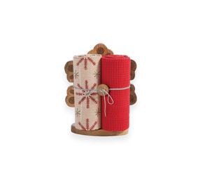 Εικόνα της ΧΡΙΣΤΟΥΓΕΝΝΙΑΤΙΚH ΒΑΣΗ SNOWFLAKE ΜΕ ΠΟΤΗΡΟΠΑΝΑ 2ΤΜΧ 40Χ70