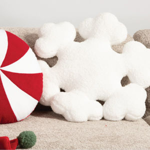 Εικόνα της Χριστουγεννιάτικο Γούνινο Μαξιλάρι (Φ45) Snowflake