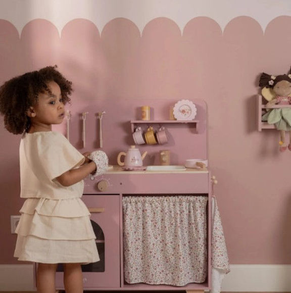 Εικόνα της Ξύλινη κουζίνα με αξεσουάρ παιχνιδιού Ροζ FSC