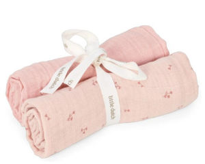 Εικόνα της Σετ 2 πανάκια αγκαλιάς από μουσελίνα Pure Blossom 70x70