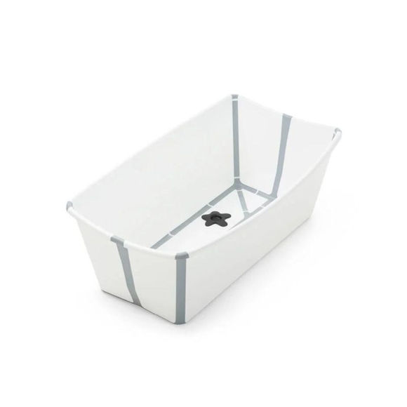 Εικόνα της Stokke Flexi Bath Μπάνιο Με Θερμοευαίσθητη Βαλβίδα White & Stokke flexi bath βάση grey