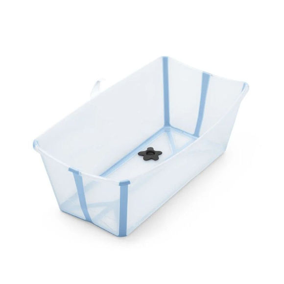 Εικόνα της Stokke Flexi Bath Μπάνιο Με Θερμοευαίσθητη Βαλβίδα Ocean Blue & Stokke flexi bath βάση grey