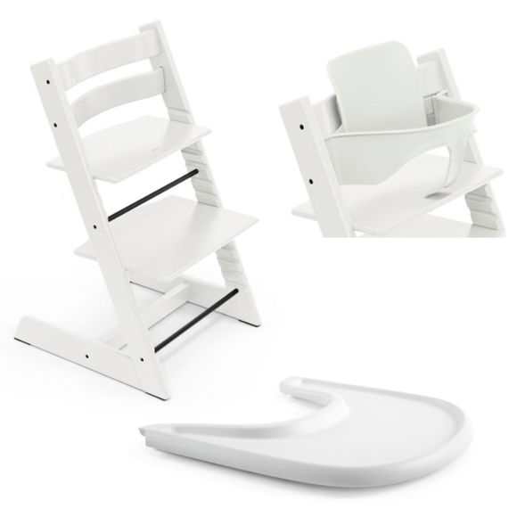 Εικόνα της Stokke Tripp Trapp Bundle Καρέκλα Με Baby Set² Και Tray Δίσκο White