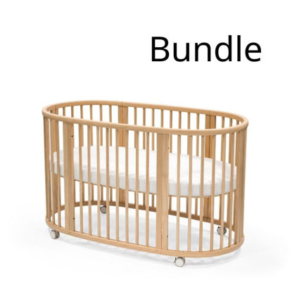 Εικόνα της Stokke Sleepi V3 Bundle Natural Με Στρώμα Και Κατωσέντονο White