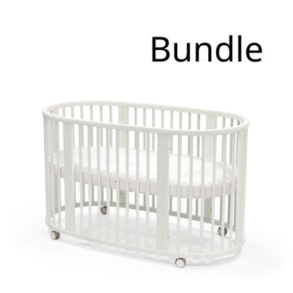 Εικόνα της Stokke Sleepi V3 Bundle White Με Στρώμα Και Κατωσέντονο White