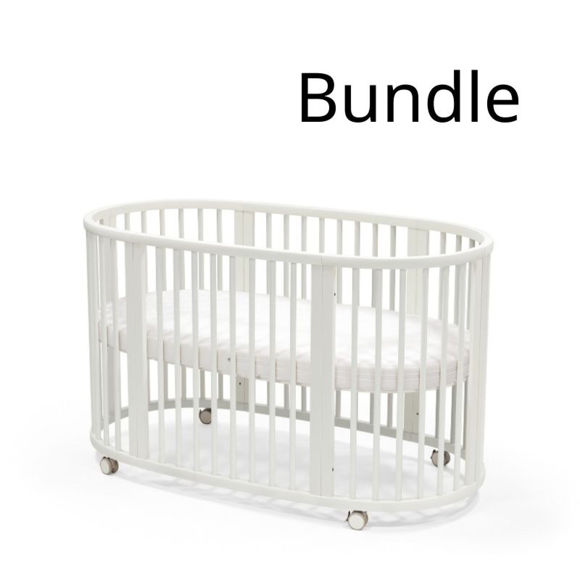 Εικόνα της Stokke Sleepi V3 Bundle White Με Στρώμα Και Κατωσέντονο White