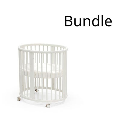 Εικόνα της Stokke Sleepi Mini V3 Bundle White Με Στρώμα Και Κατωσέντονο White