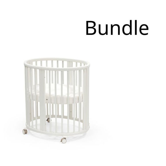 Εικόνα της Stokke Sleepi Mini V3 Bundle White Με Στρώμα Και Κατωσέντονο White