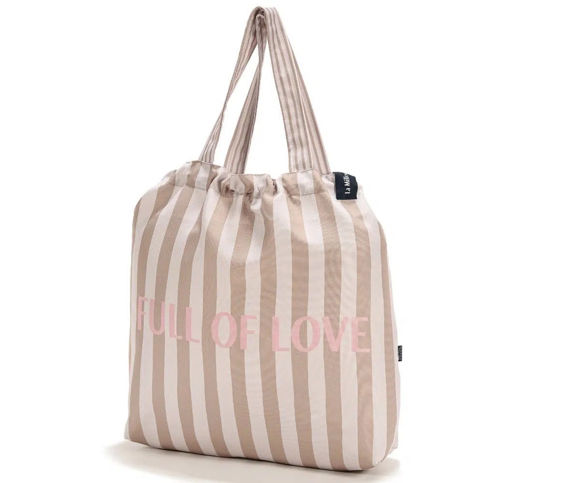 Εικόνα της Shopper Bag Stripes Beige	La Milo