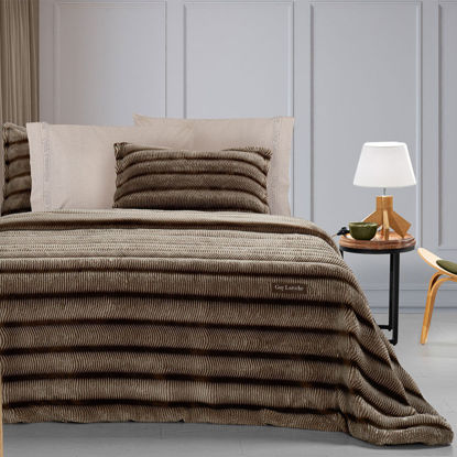 Εικόνα της Κουβέρτα Βελουτέ Υπέρδιπλη 260x240 Guy Laroche Gazelle Beige