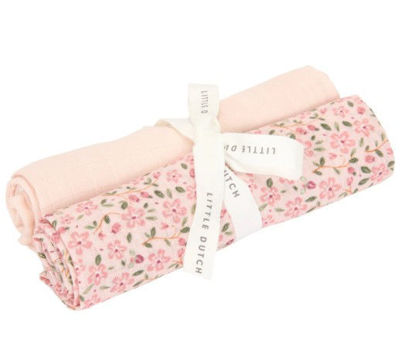 Εικόνα της Σετ 2 πανάκια αγκαλιάς από μουσελίνα Fairy Floral / Blossom 70x70