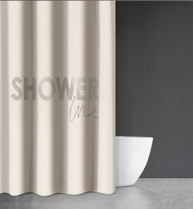 Εικόνα της Κουρτίνα Μπάνιου Abstract Des 111 με Κρίκους