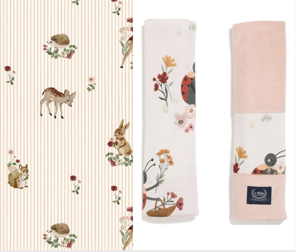 Εικόνα της Προστατευτικά καλύμματα Jersey  Bambiland Velvet Powder Pink