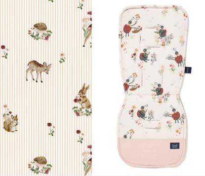 Εικόνα της Προστατευτικό Καροτσιού Bambiland Velvet Powder Pink - Multi