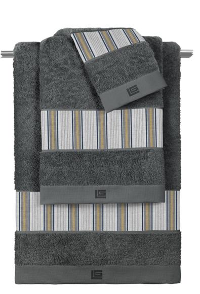 Εικόνα της Σετ 3τμχ Πετσέτες Pinstripe Grey-Anthracite Guy Laroche
