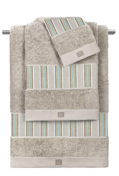 Εικόνα της Σετ 3τμχ Πετσέτες Pinstripe Natural Guy Laroche