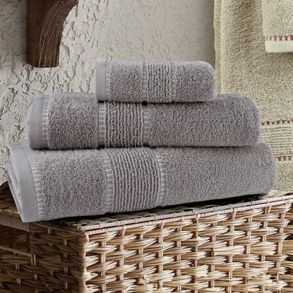 Εικόνα της Σετ Πετσέτες Μπάνιου (3τμχ) Nima Pivot Grey 450gsm
