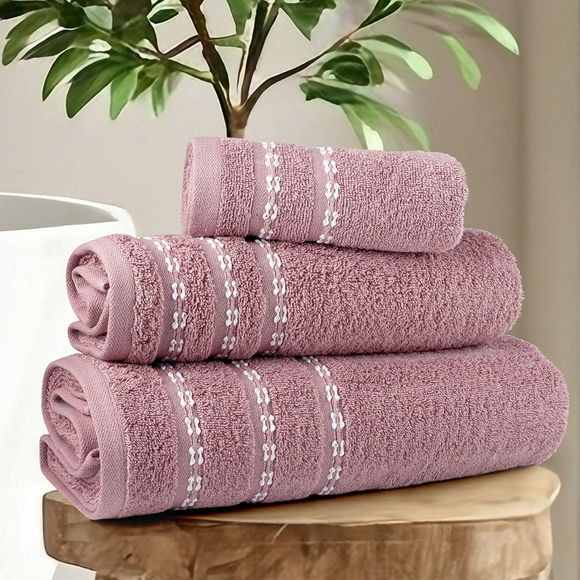 Εικόνα της Σετ Πετσέτες Μπάνιου (3τμχ) Nima Retour Apple Pink 450gsm