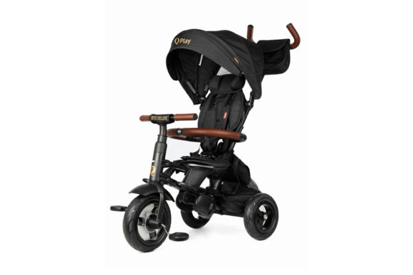 Εικόνα της Qplay Rito Deluxe Αναδιπλούμενο Τρίκυκλο Ποδήλατο Με Ρόδες Air Gel 6-Σε-1 Black