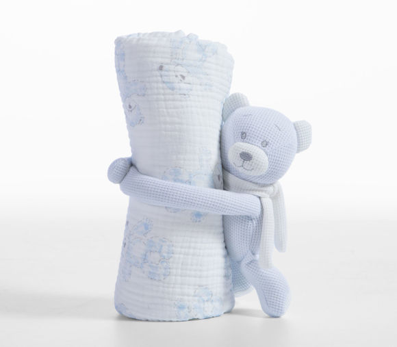 Εικόνα της ΚΟΥΒΕΡΤΑΚΙ ΜΕ ΑΡΚΟΥΔΑΚΙ TEDDY 75X100 LIGHT BLUE