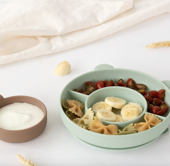 Εικόνα της Πιάτο Σιλικόνης με χωρίσματα και μπολ Μέντα