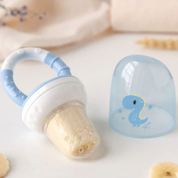 Εικόνα της Kiokids Σιλικονούχος Τροφοδότης Φαγητού Για 6+ Μηνών Dinosaur Blue