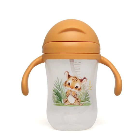 Εικόνα της Kiokids Εκπαιδευτικό Ποτηράκι Με Καλαμάκι Και Λαβές Για 6+ Μηνών 300ml Tiger Mustard