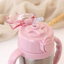 Εικόνα της Kiokids Γατάκι Παιδικό Παγούρι Θερμός Ανοξείδωτο με Καλαμάκι Ροζ 280ml