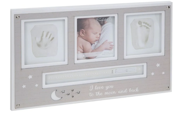 Εικόνα της Κορνίζα Φωτό , Βραχιόλι Μαιευτηρίου και Διπλό Αποτύπωμα Πηλού