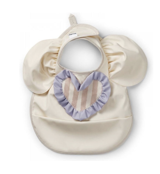 Εικόνα της Elodie Details Αδιάβροχη Σαλιάρα Υφασμάτινη με Αυτοκόλλητο & Τσέπη Oat White για 3 m+