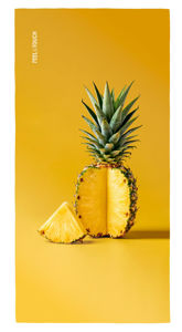 Εικόνα της ΠΕΤΣΕΤΑ ΘΑΛΑΣΣΗΣ FEEL AND TOUCH PRINTED FRUITS NO.6 PINEAPPLE 80X160