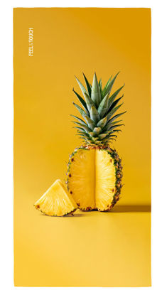 Εικόνα της ΠΕΤΣΕΤΑ ΘΑΛΑΣΣΗΣ FEEL AND TOUCH PRINTED FRUITS NO.6 PINEAPPLE 80X160