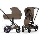 Εικόνα της Cybex e-Priam 5 Comfort Stroller 2-σε-1 Καρότσι και πτυσσόμενο Πορτ μπμπέ – Frame Matt Black – Seat Pack Coconut Brown