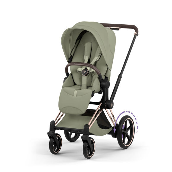 Εικόνα της Καρότσι Cybex e-Priam 5 Style – Frame Rosegold – Seat Pack Sage Green