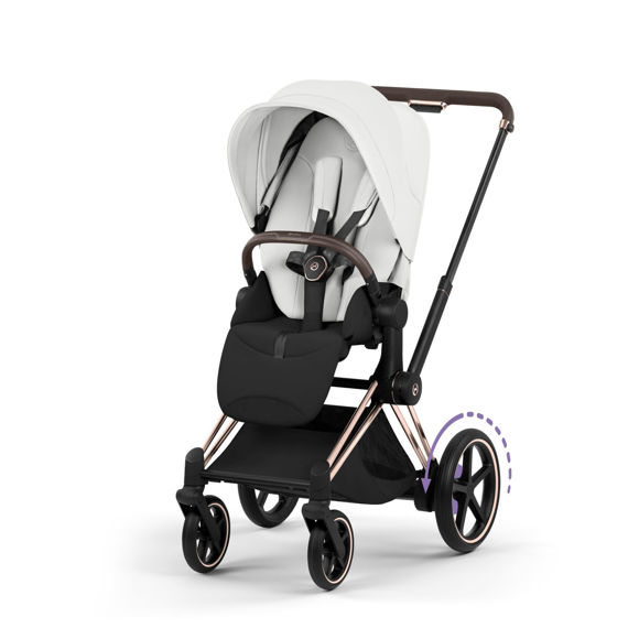 Εικόνα της Καρότσι Cybex e-Priam 5 Style – Frame Rosegold – Seat Pack Off White