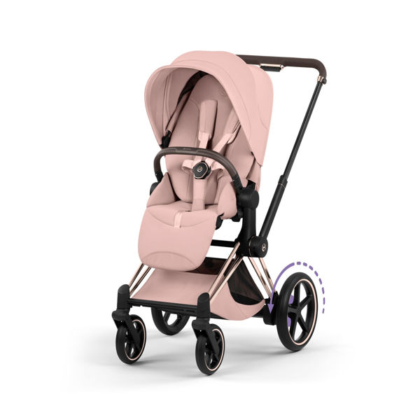 Εικόνα της Καρότσι Cybex e-Priam 5 Style Collection 2026 – Frame Rosegold – Seat Pack Peach Pink