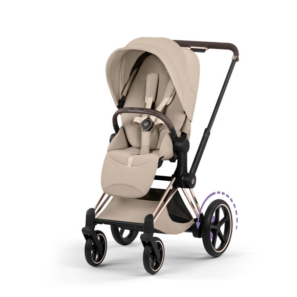Εικόνα της Καρότσι Cybex e-Priam 5 Style  – Frame Rosegold – Seat Pack Cozy Beige